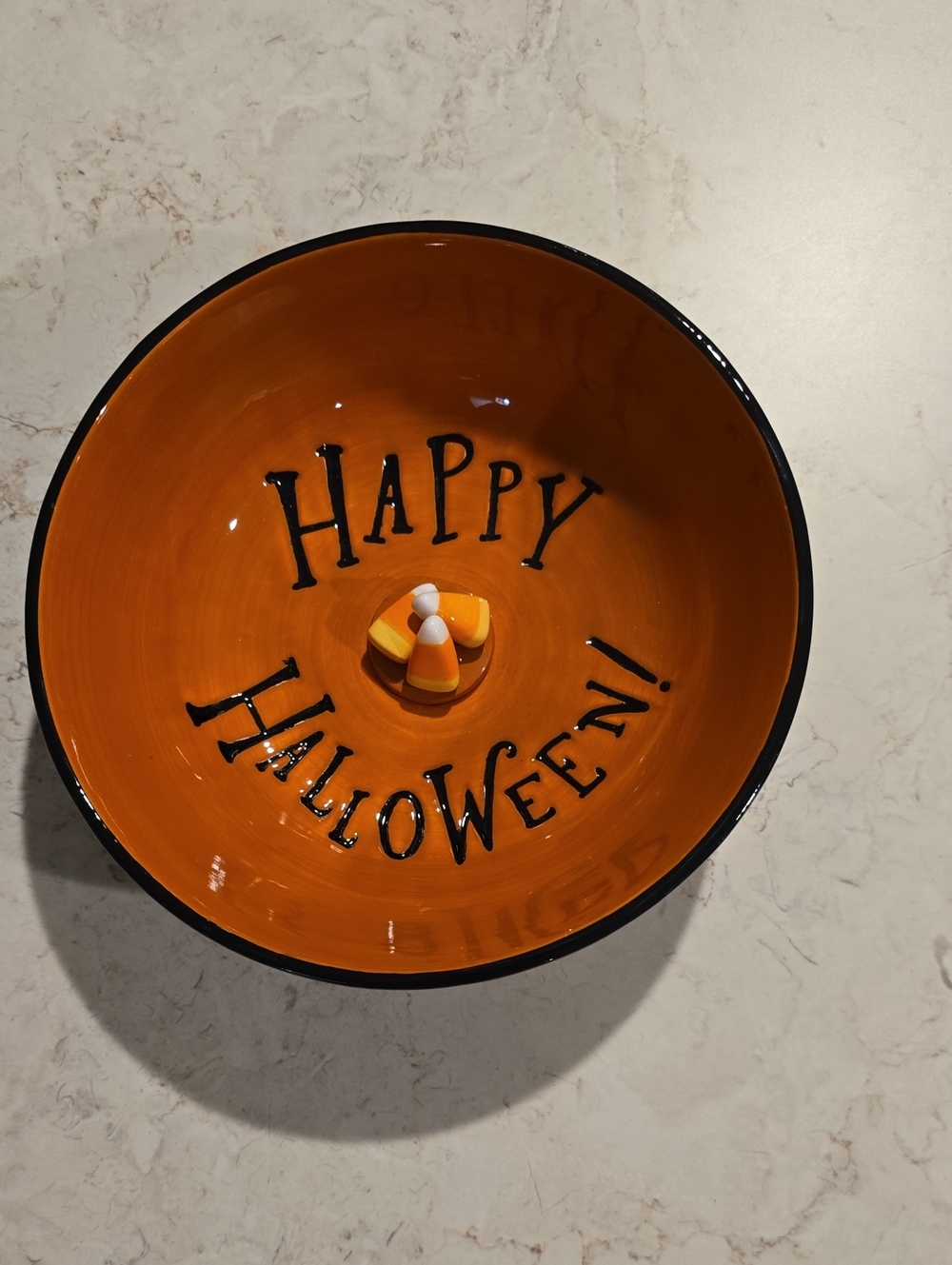 Halloween Candy Bowl - "Happy Halloween" Party Serving Bowl